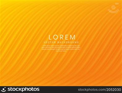 Yellow and orange curved wavy curtain backgroung and texure. Minimal scecne studo room. Vector illustration