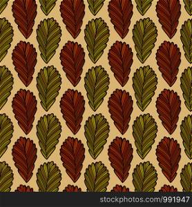 Yellow and orange leaves seamless background. Vector pattern design. Leaves seamless pattern. Yellow and orange leaves seamless background. Vector pattern design. Leaves seamless pattern.