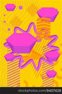Yellow and Purple deluxe geometric shapes background illustration design. Vector luxury with abstract color backdrop.