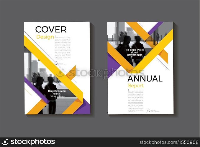 yellow and purple design book cover modern cover abstract Brochure cover template,annual report, magazine and flyer layout Vector a4