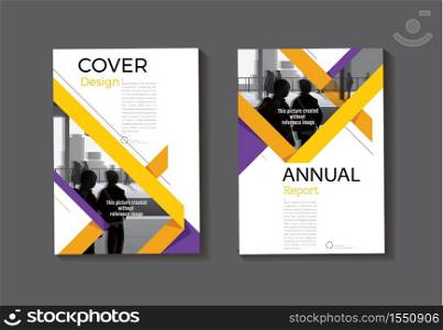 yellow and purple design book cover modern cover abstract Brochure cover template,annual report, magazine and flyer layout Vector a4