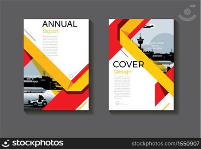 yellow and red design book cover modern cover abstract Brochure cover template,annual report, magazine and flyer layout Vector a4