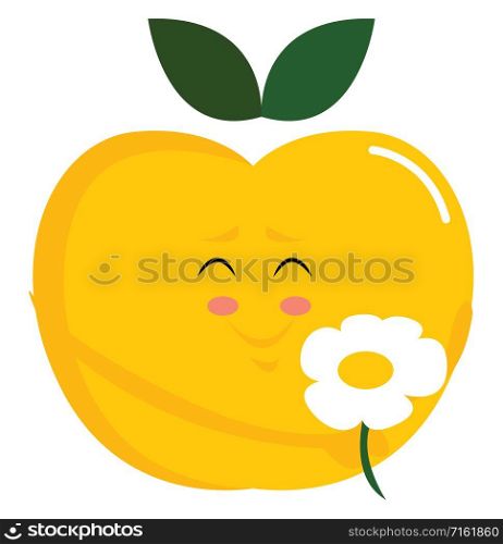 Yellow apple, illustration, vector on white background.