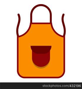 Yellow apron with red pocket icon flat isolated on white background vector illustration. Yellow apron with red pocket icon isolated