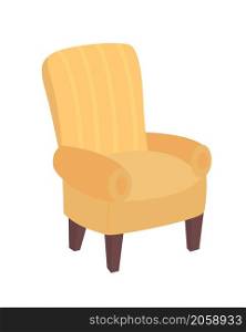 Yellow armchair semi flat color vector object. Realistic item on white. Comfortable furniture for home interior isolated modern cartoon style illustration for graphic design and animation. Yellow armchair semi flat color vector object
