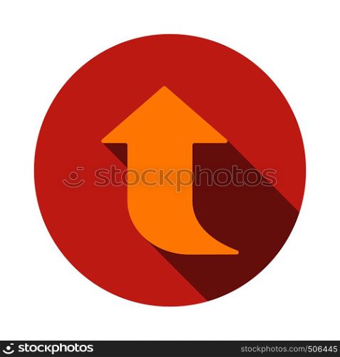 Yellow arrow icon in flat style on a white background. Yellow arrow icon, flat style