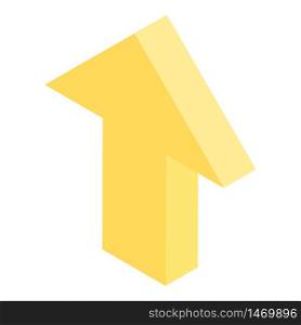 Yellow arrow icon. Isometric of yellow arrow vector icon for web design isolated on white background. Yellow arrow icon, isometric style