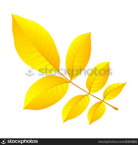 Yellow autumn leaf icon. Flat illustration of yellow autumn leaf vector icon for web design. Yellow autumn leaf icon, flat style