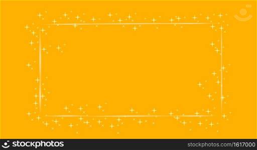 Yellow background with a frame of stars. Flat vector illustration on yellow background.. Yellow background with a frame of stars. Vector illustration