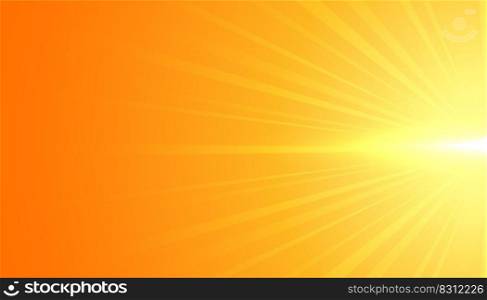 Yellow background with flare rays effect design