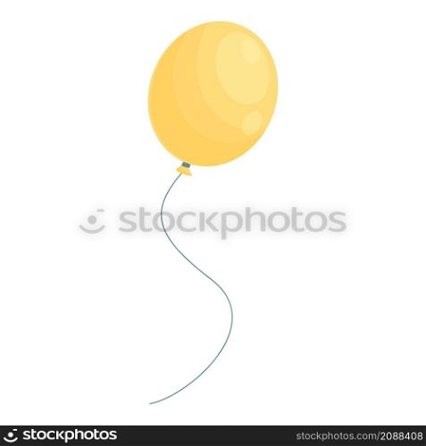 Yellow balloon icon cartoon vector. Birthday party. Ribbon balloon. Yellow balloon icon cartoon vector. Birthday party