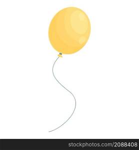 Yellow balloon icon cartoon vector. Birthday party. Ribbon balloon. Yellow balloon icon cartoon vector. Birthday party