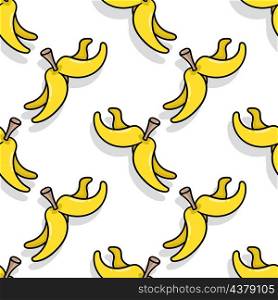 yellow banana peel seamless pattern textile print