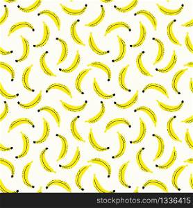 Yellow banana seamless pattern. Summer fresh fruit concept.