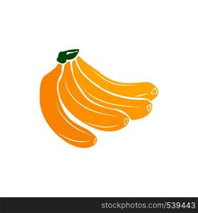 Yellow bananas icon in simple style isolated on white background. Banana icon, simple style