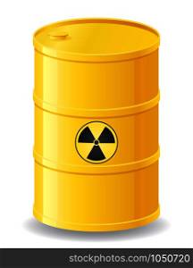 yellow barrel of radioactive waste vector illustration isolated on white background