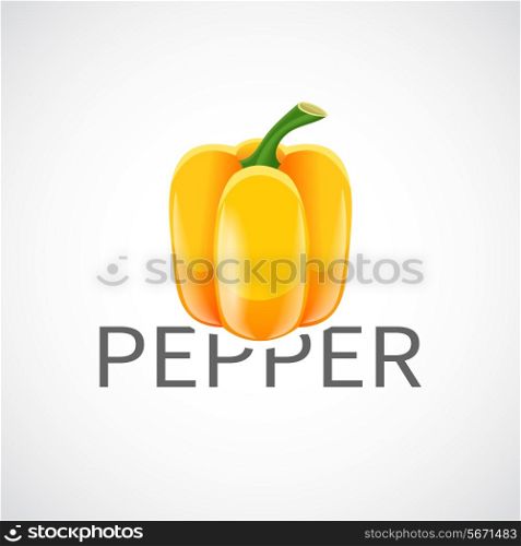 Yellow bell pepper ripe fresh paprika background vector illustration
