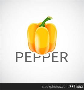 Yellow bell pepper ripe fresh paprika background vector illustration
