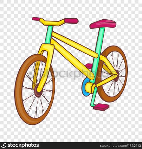 Yellow bike icon in cartoon style on a background for any web design . Yellow bike icon, cartoon style
