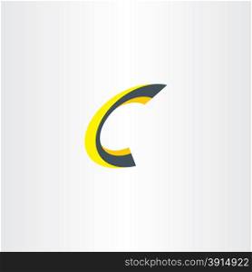 yellow black letter c 3d logo icon sign
