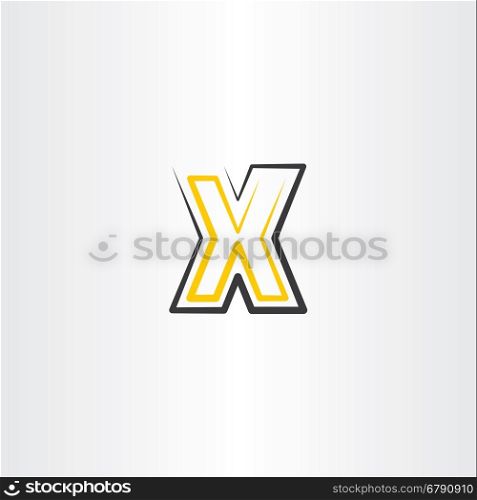 yellow black letter x vector icon logo