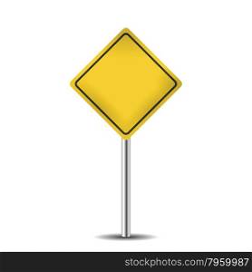 yellow blank road sign isolated on white vector illustration