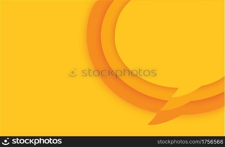yellow blank speech bubble on yellow background. vector illustration