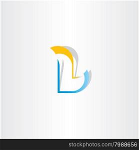 yellow blue logo letter l icon vector element design