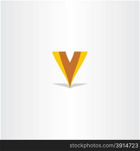 yellow brown letter v logotype symbol design