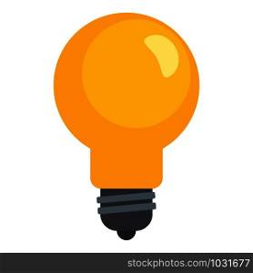 Yellow bulb icon. Flat illustration of yellow bulb vector icon for web design. Yellow bulb icon, flat style