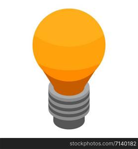 Yellow bulb icon. Isometric of yellow bulb vector icon for web design isolated on white background. Yellow bulb icon, isometric style