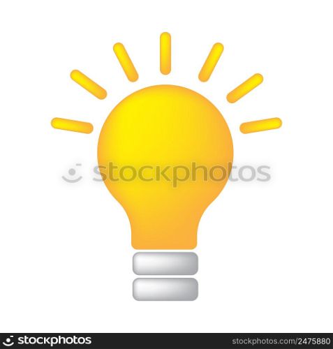 Yellow bulb on white background. Business solution concept. Vector illustration. stock image. EPS 10.. Yellow bulb on white background. Business solution concept. Vector illustration. stock image.