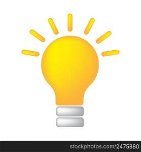 Yellow bulb on white background. Business solution concept. Vector illustration. stock image. EPS 10.. Yellow bulb on white background. Business solution concept. Vector illustration. stock image.