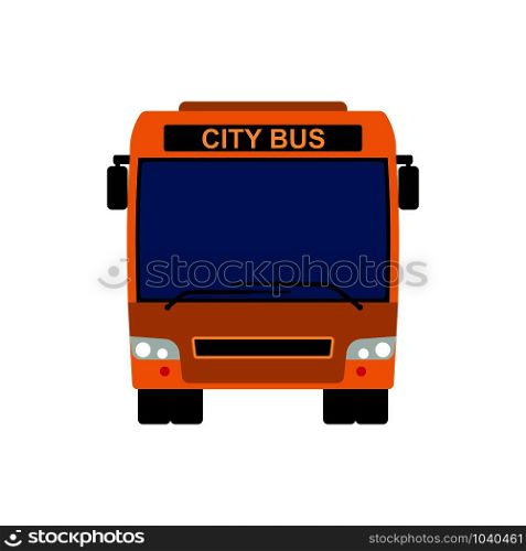 Yellow bus front view vector vehicle illustration. Transportation travel isolated public car icon. Passenger transport city trip cartoon. Traffic tourist sign auto art drive. Elementary van town
