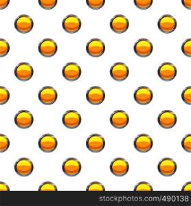 Yellow button pattern seamless repeat in cartoon style vector illustration. Yellow button pattern