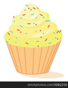 Yellow cake, illustration, vector on white background.