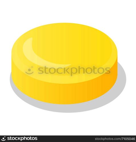 Yellow candy jelly icon. Isometric of yellow candy jelly vector icon for web design isolated on white background. Yellow candy jelly icon, isometric style