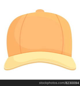 Yellow cap icon cartoon vector. Baseball hat. Sport hat. Yellow cap icon cartoon vector. Baseball hat