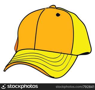 Yellow cap, illustration, vector on white background.