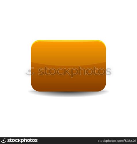 Yellow card icon in cartoon style isolated on white background. Football or abstract sign. Yellow card icon, cartoon style