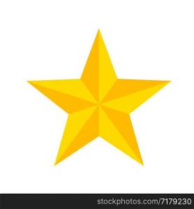 Yellow cartoon star on white, stock vector illustration