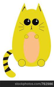Yellow cat, illustration, vector on white background.