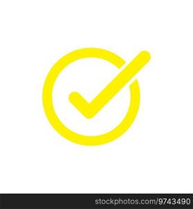 Yellow check mark icon or logo Royalty Free Vector Image