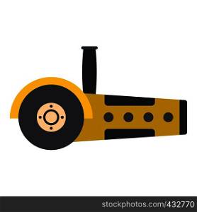 Yellow circular saw icon flat isolated on white background vector illustration. Yellow circular saw icon isolated