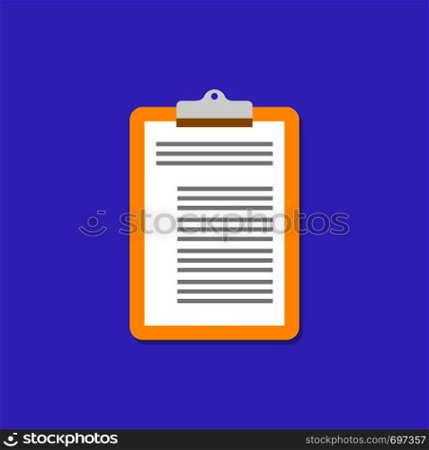 Yellow Clipboard icon on violet background. Clipboard vector icon. Eps10. Yellow Clipboard icon on violet background. Clipboard vector icon