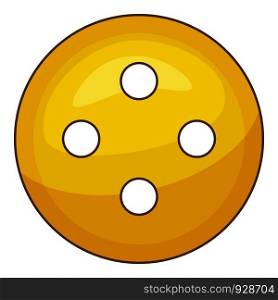 Yellow cloth button icon. Cartoon illustration of yellow cloth button vector icon for web. Yellow cloth button icon, cartoon style