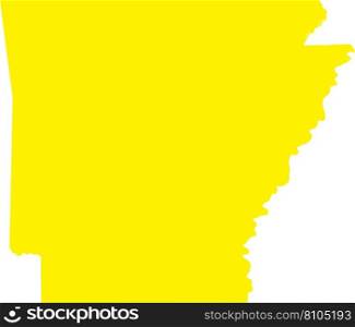YELLOW CMYK color map of ARKANSAS, USA