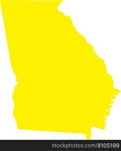 YELLOW CMYK color map of GEORGIA, USA