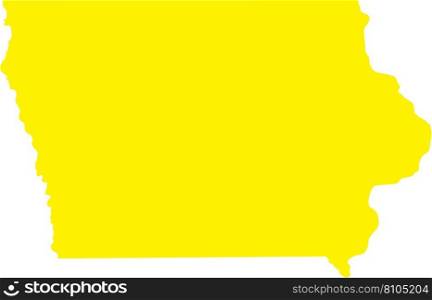 YELLOW CMYK color map of IOWA, USA