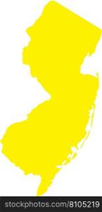 YELLOW CMYK color map of NEW JERSEY, USA